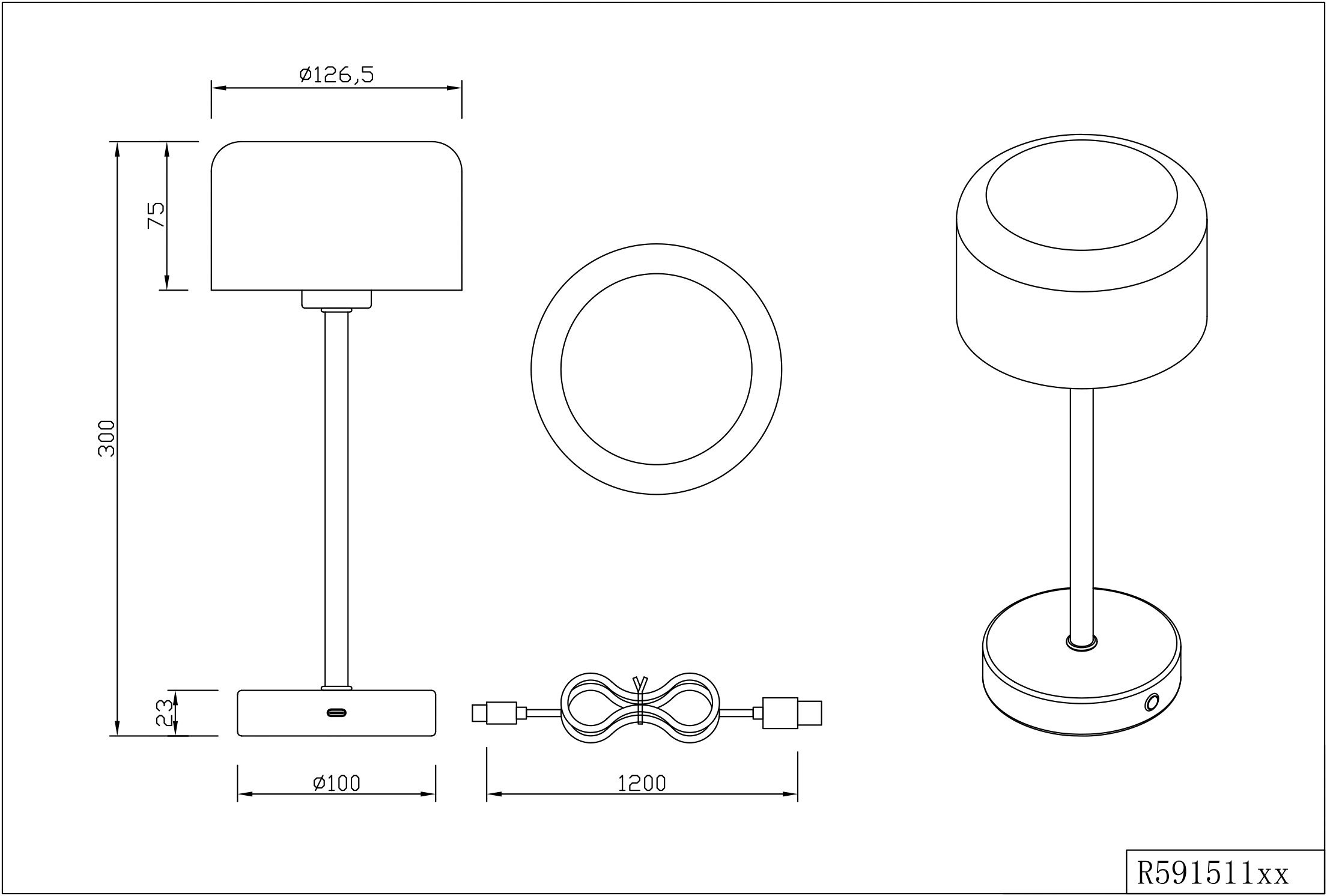 LED - Akku - Tischleuchte 1flg image number null